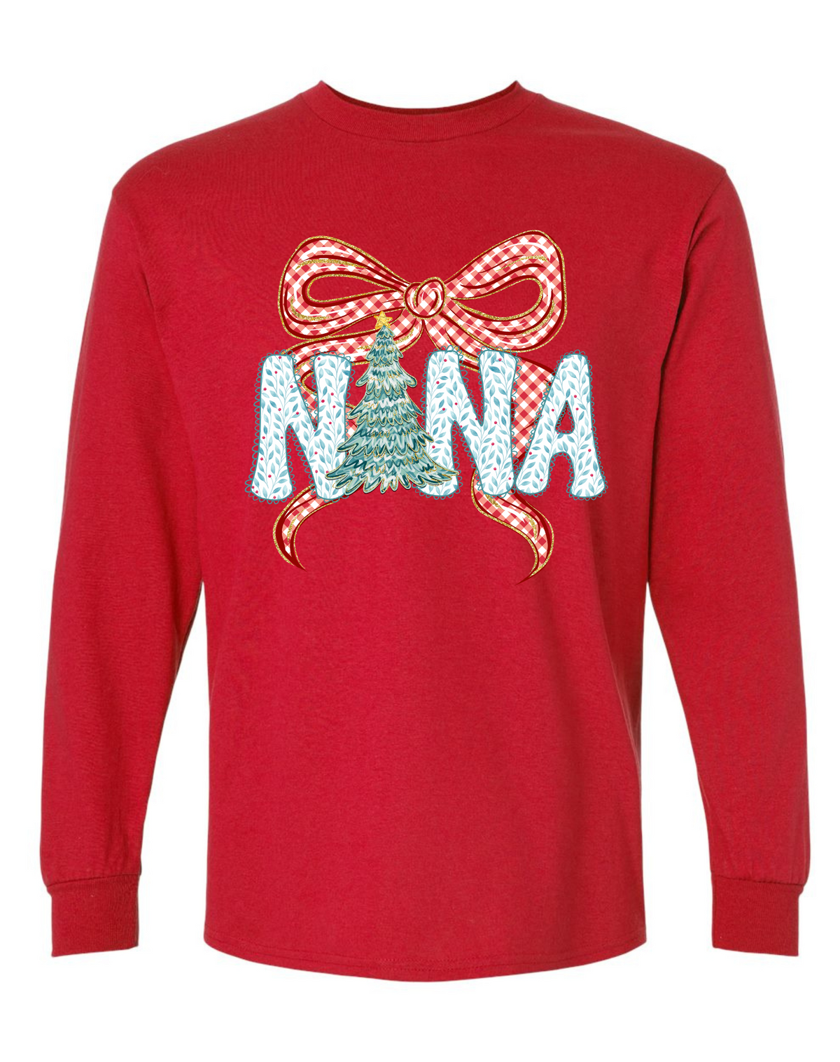 HOLLY CHRISTMAS NANA - GILDAN - RED