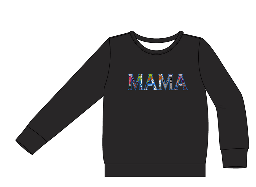 Seeing Spots "MAMA" Embroidered Crew Neck