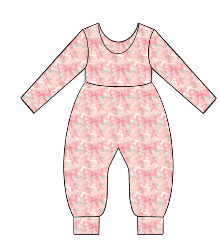 Pink Camo French Terry Duckie Romper