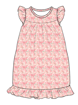 Pink Camo Flutter Sleeve Night Gown