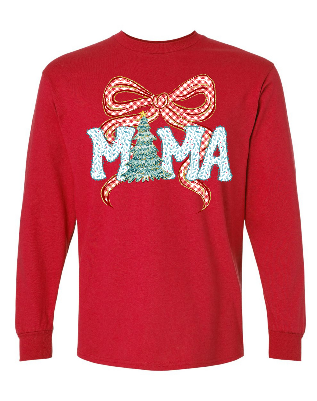 HOLLY CHRISTMAS MAMA - GILDAN - RED
