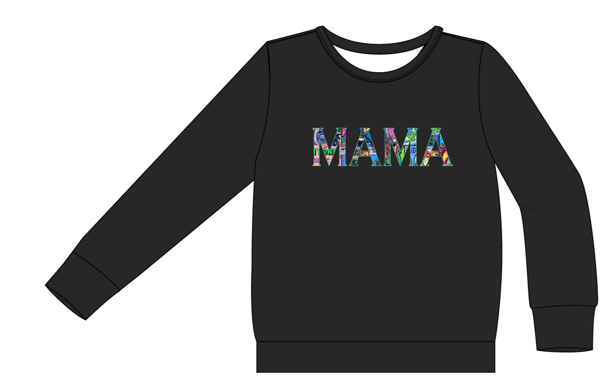 Wilde Carrots French Terry "MAMA" Embroidered Crewneck