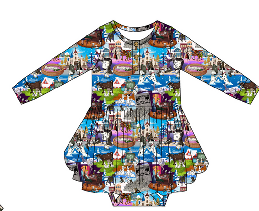 Seeing Spots Bodysuit Twirl Dress