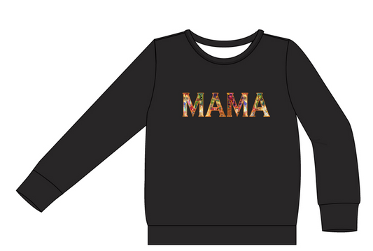 Marigold "MAMA" Embroidered Crew Neck