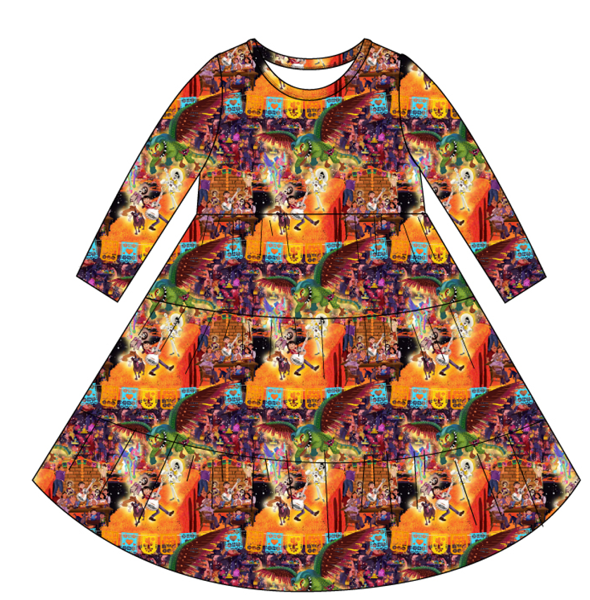 Marigold Tiered Twirl Dress