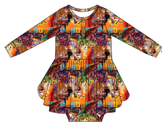 Marigold Bodysuit Twirl Dress