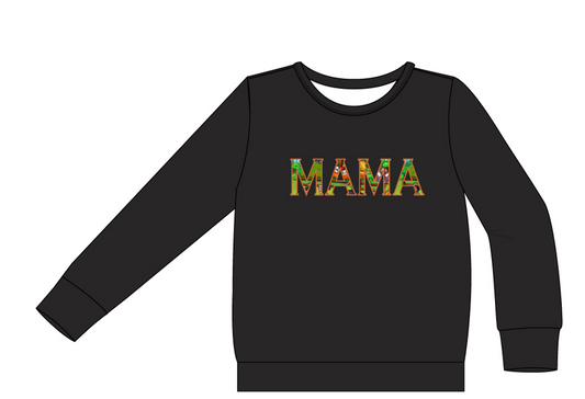Friends Forever "MAMA" Embroidered Crew Neck