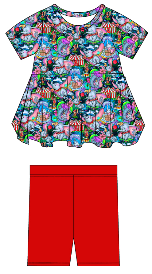 You Can Fly Short Sleeve Peplum & Shorts