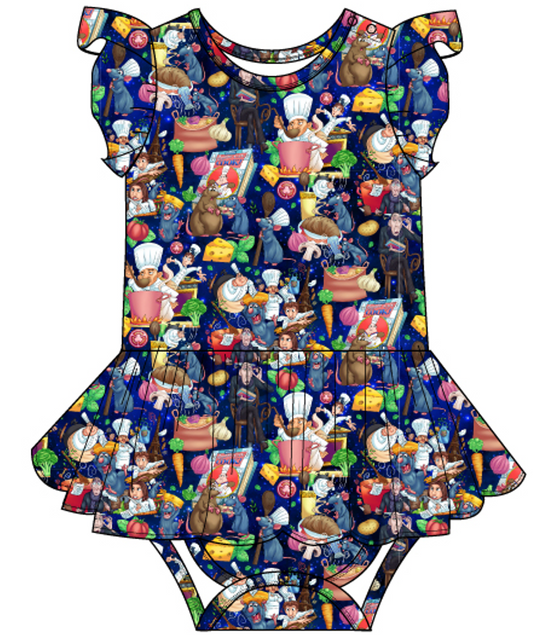 Fearless Remi Flutter Sleeve Bodysuit Twirl Dress