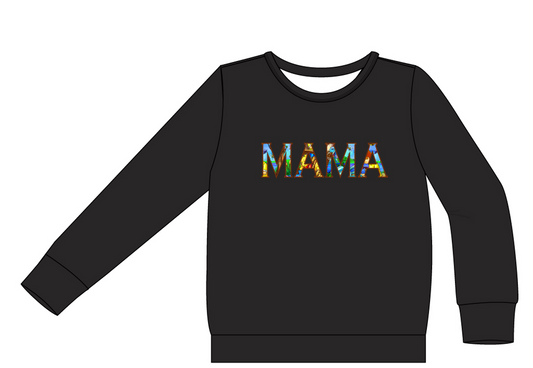 Honey Adventures "MAMA" Embroidered Crew Neck