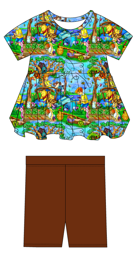 Honey Adventures Short Sleeve Peplum & Shorts