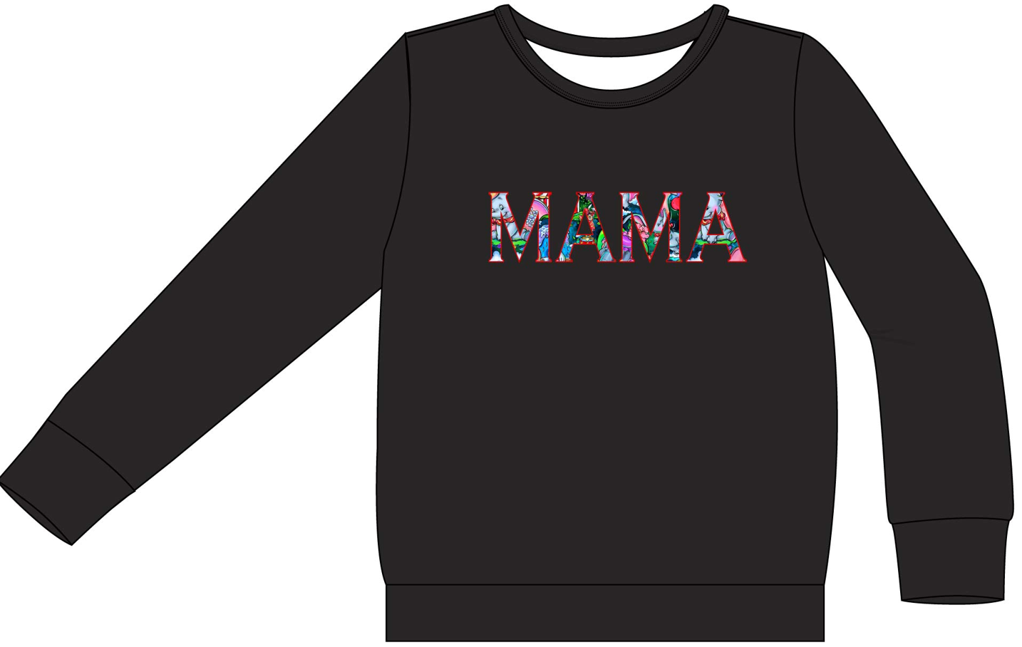 You Can Fly "MAMA" Embroidered Crew Neck