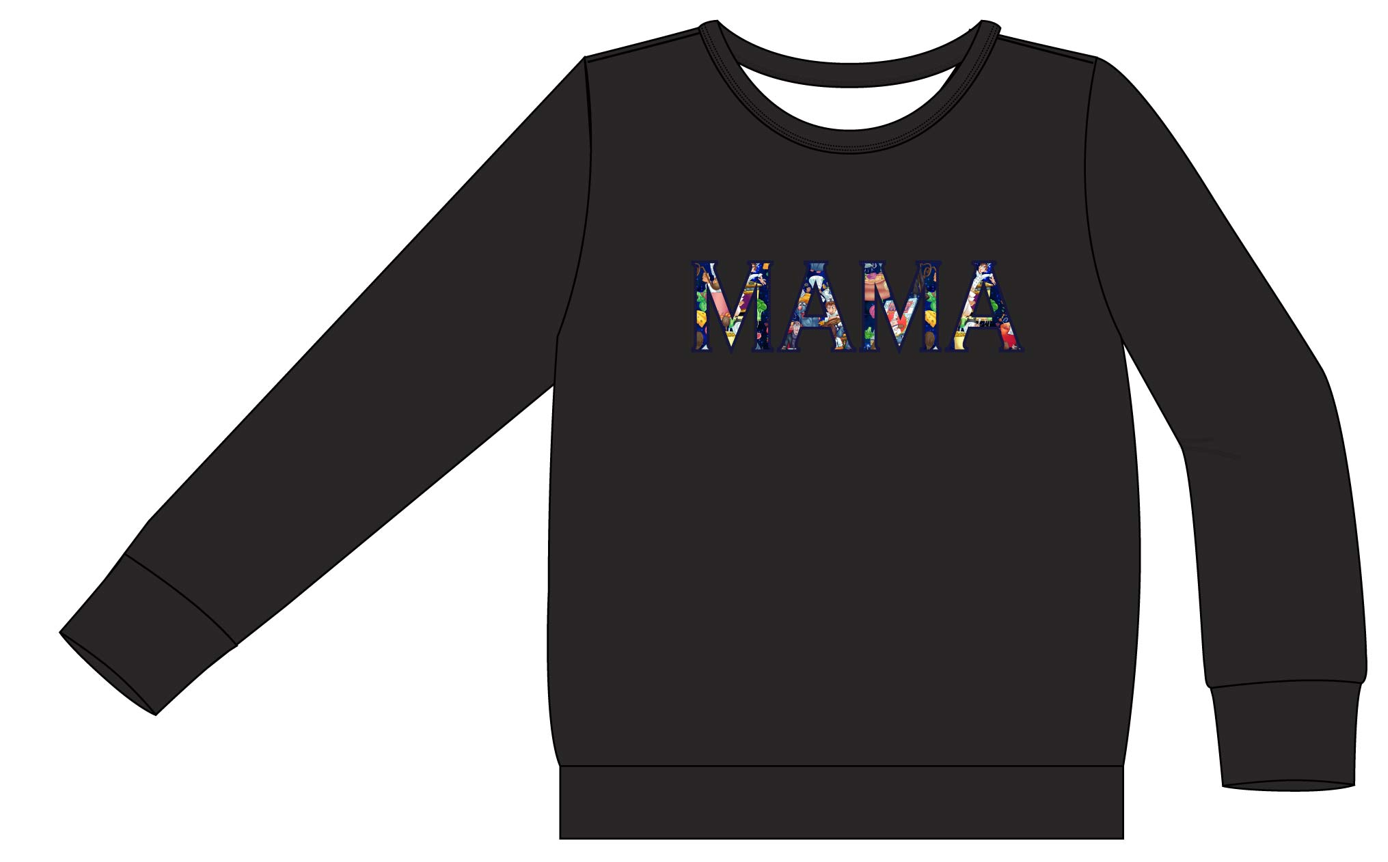 Fearless Remi "MAMA" Embroidered Crew Neck