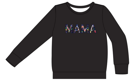 Fearless Remi "MAMA" Embroidered Crew Neck