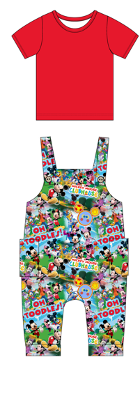 Hot Diggity Dog Short Sleeve Shirt & Overalls