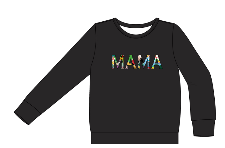 Hot Diggity Dog "MAMA" Embroidered Crew Neck