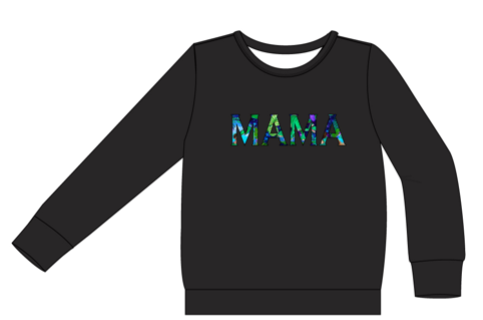Arlo's Adventures "MAMA" Embroidered Crew Neck