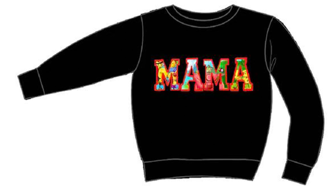 Olie "MAMA" Embroidered Crew Neck
