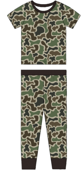 Camo Short Sleeve & Pants Pajamas