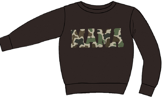 Camo "MAMA" Embroidered Crew Neck