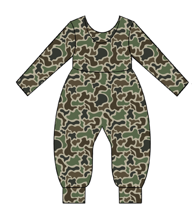 Camo French Terry Duckie Romper