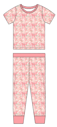 Pink Camo Short Sleeve & Pants Pajamas